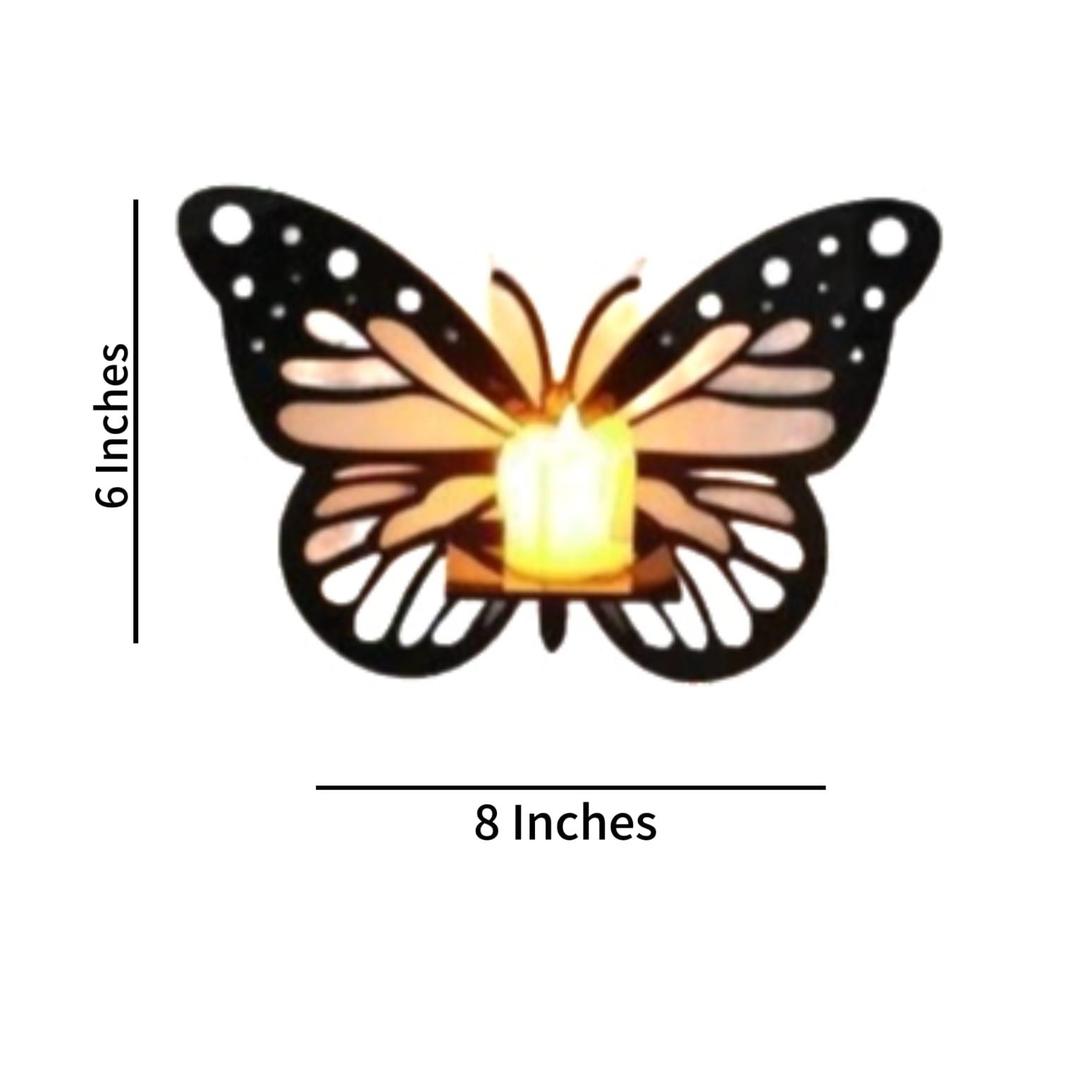 Butterfly Wall Shelf Set of 3 Black MDF Corner Decor WALL OR ROOM