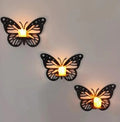 Butterfly Wall Shelf Set of 3 Black MDF Corner Decor WALL OR ROOM