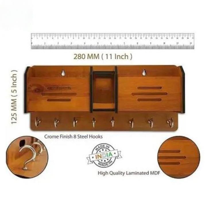 Holder Brown MDF Wall Mount mobile and keys keeper